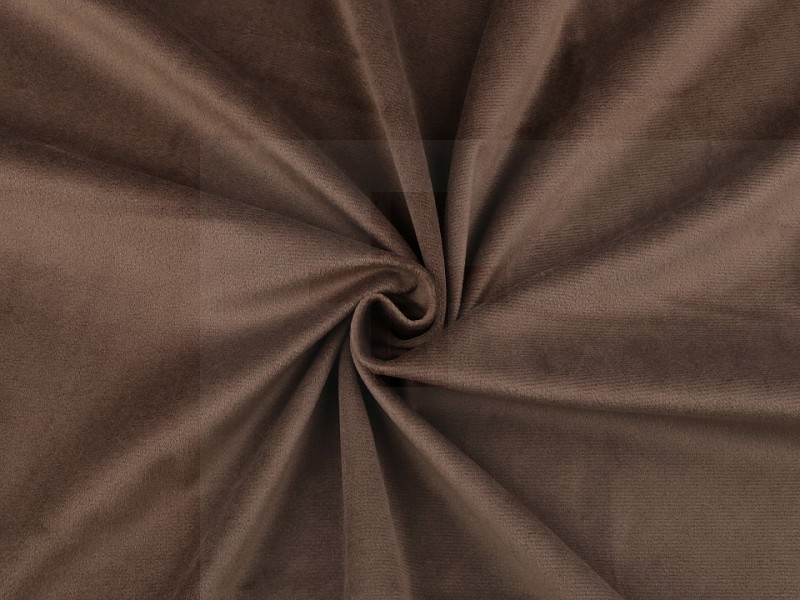 Elasztikus sima bársony anyag - Barna