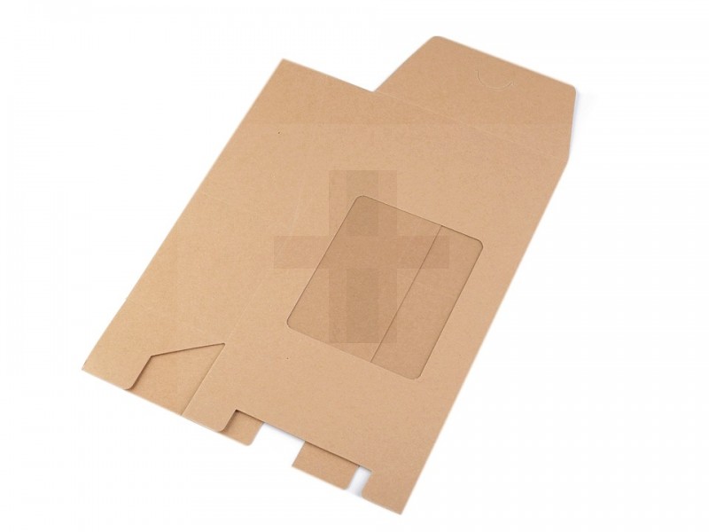 Papírdoboz natural ablakkal - 10 db/csomag Doboz,zsákocska