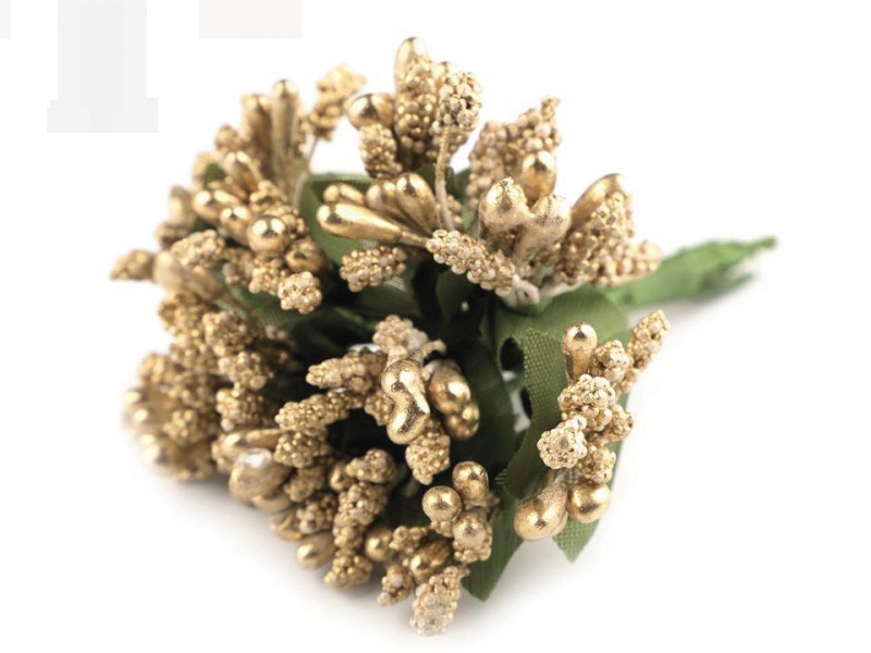 Virág pempő dróton fémes - Arany Koszorú