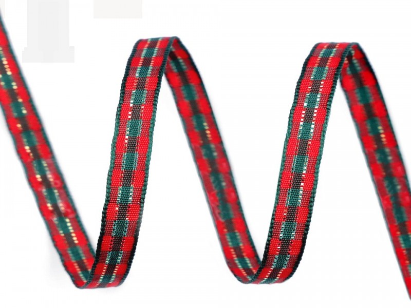 Kockamintás szalag lurexel - 5 méter Ajándék csomagolás