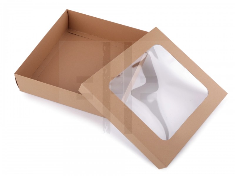 Ajándékdoboz átlátszó tetővel - 4 db/csomag Ajándék csomagolás