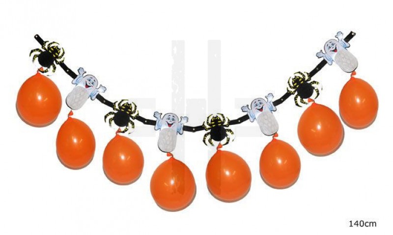 Halloween girland lufikkal - 140 cm Party díszités-, eszközök Halloween girland lufikkal - 140 cm Party díszités-, eszközök