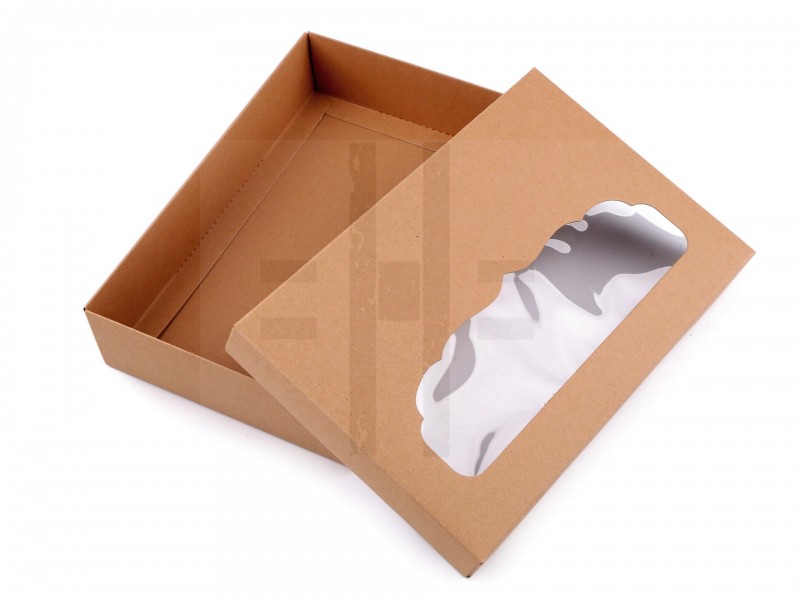 Ablakos ajándékdoboz süteményes doboz - 10 db/csomag Ajándék csomagolás