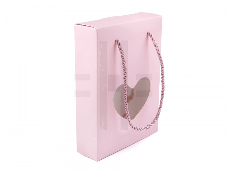 Ajándéktáska szívecskés ablakkal - 4 db/csomag Ajándék csomagolás