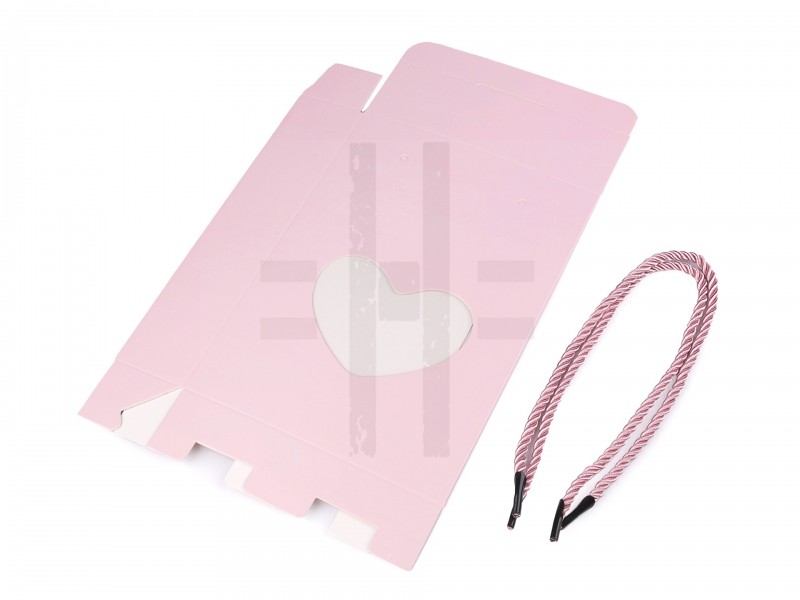 Ajándéktáska szívecskés ablakkal - 4 db/csomag Ajándék csomagolás