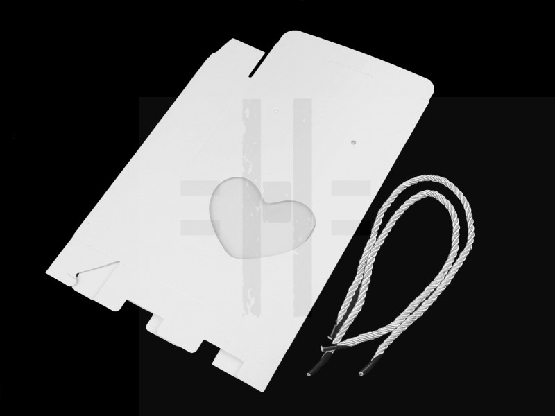 Ajándéktáska szívecskés ablakkal - 4 db/csomag Ajándék csomagolás