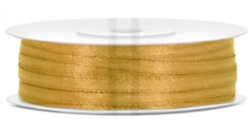 SZATÉN SZALAG - 3MM/50M ARANY  Ajándék csomagolás