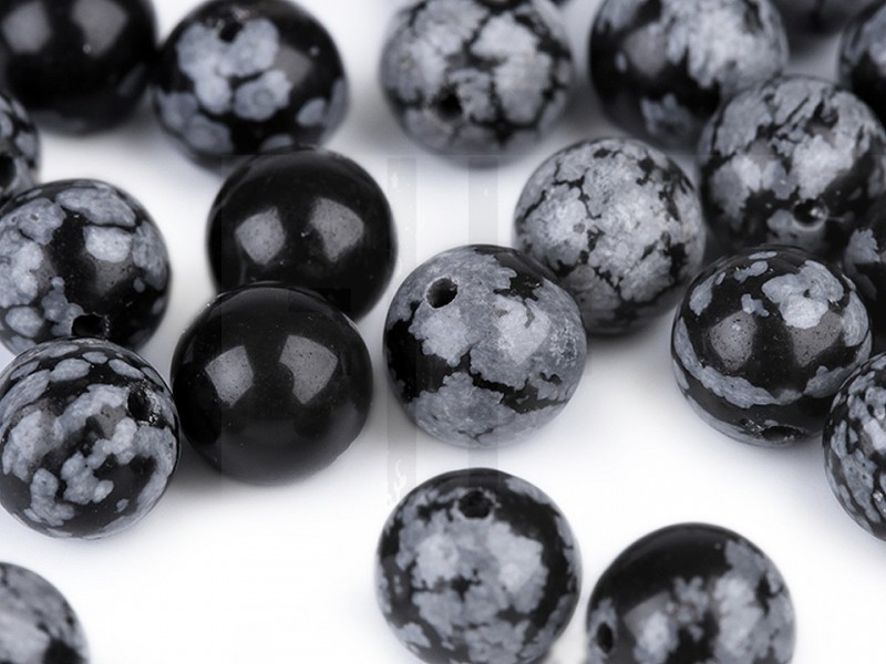 Ásványi gyöngyök Obsidián pelyhely - 11 db/csomag Ásvány, igazgyöngy Ásványi gyöngyök Obsidián pelyhely - 11 db/csomag Ásvány, igazgyöngy