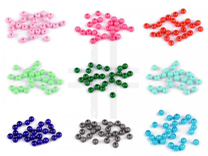 Műanyag Color gyöngyök - 250 db/csomag Gyöngy-,gyöngyfűző