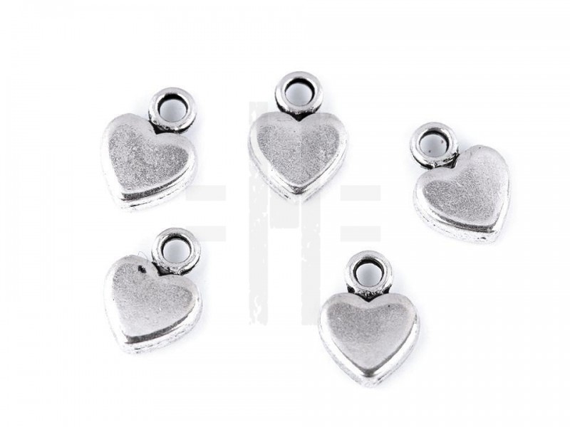 Mini medál szív - 10 db/csomag Medál-, bross