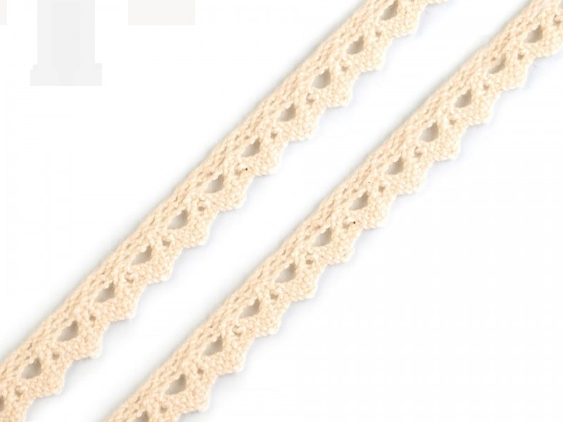 Pamut csipke szalag - 30 méter Csipke,szegő,paszomány