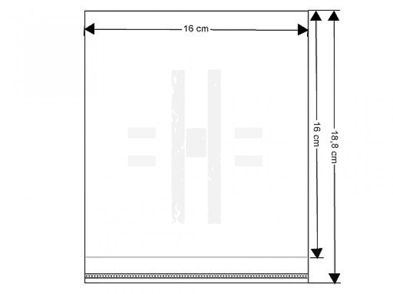 PP ragasztócsíkos celofán tasak 16x16 cm - 100 db Papir,celofán,fólia