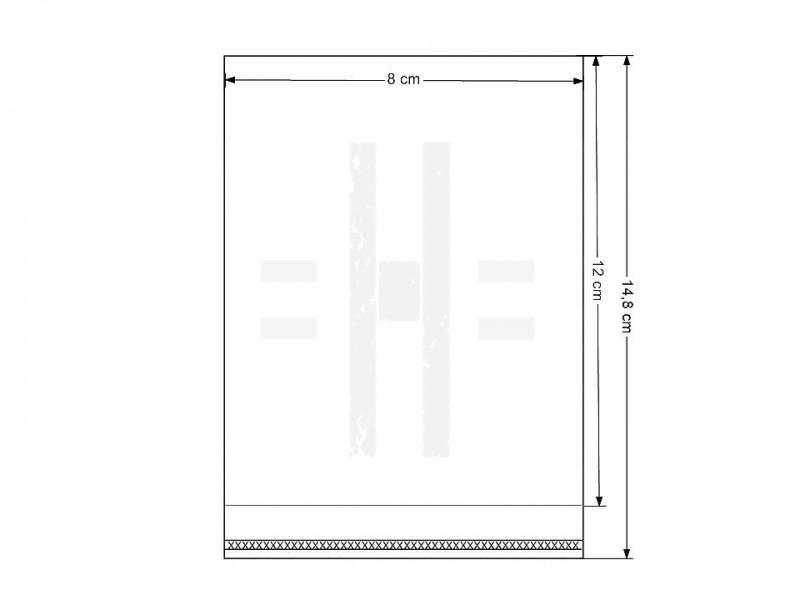 PP ragasztócsíkos celofán tasak  8x12  cm - 100 db Papir,celofán,fólia