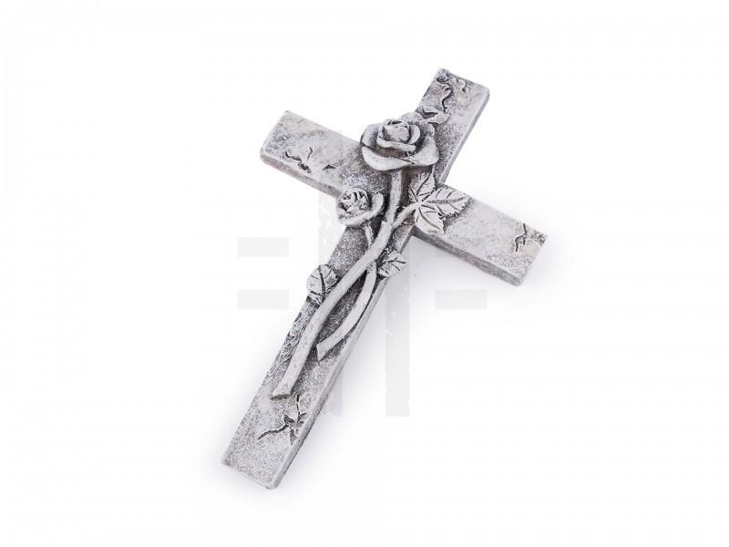   Dekorációs kereszt - 7x11 cm Fém-,mágnes kellék