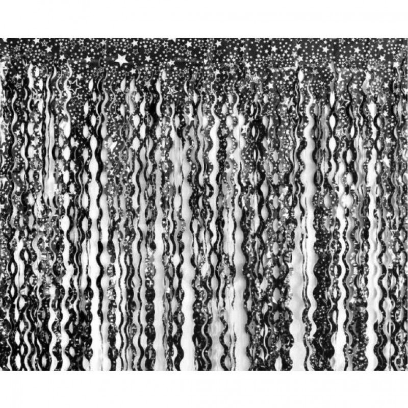 EZÜST CSILLAGOS FEKETE LAMETTA Halloween EZÜST CSILLAGOS FEKETE LAMETTA Halloween