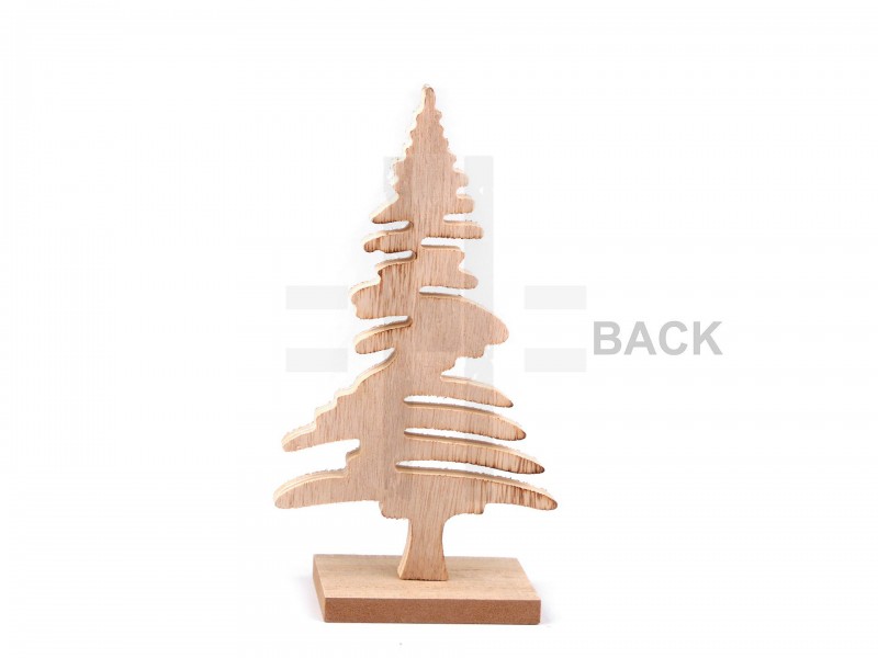 Fa karácsonyfa glitterekkel - 19 cm Dekoráció
