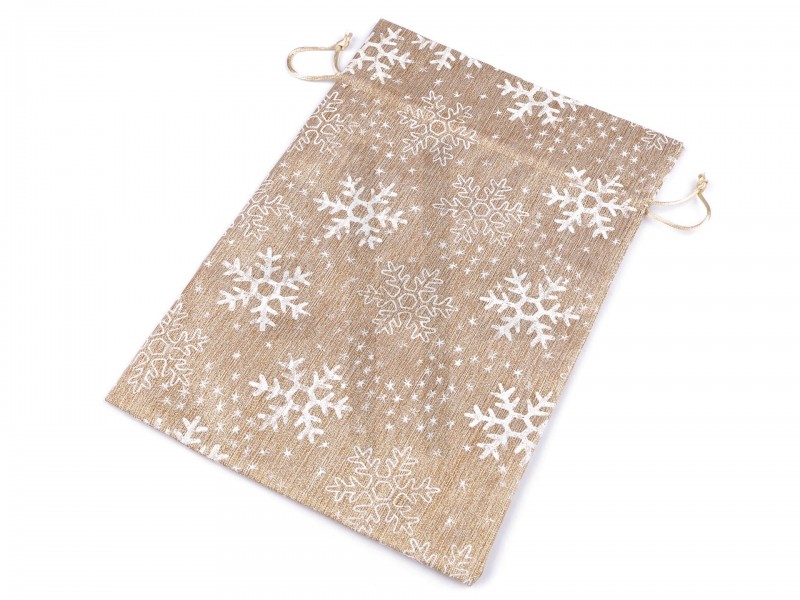 Ajándék zsák pelyhek, brokárd mintás - 20 x 30 cm