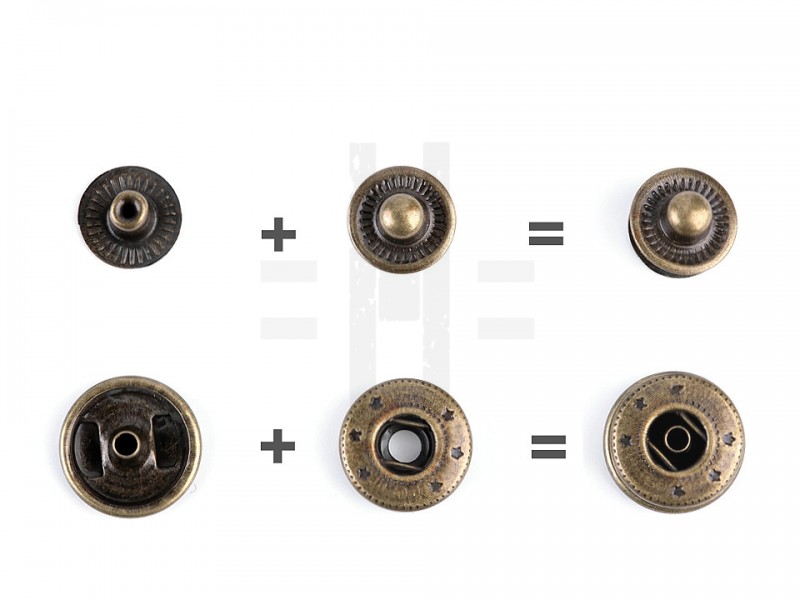 Beüthető patent 15 mm - 50 szett/csomag Gomb, kapocs