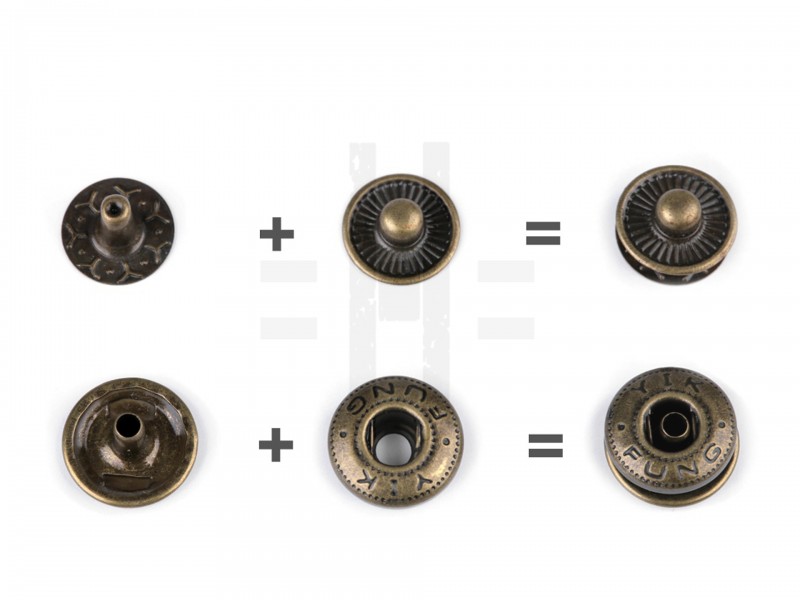 Beüthető patent 12 mm - 50 szett/csomag Gomb, kapocs