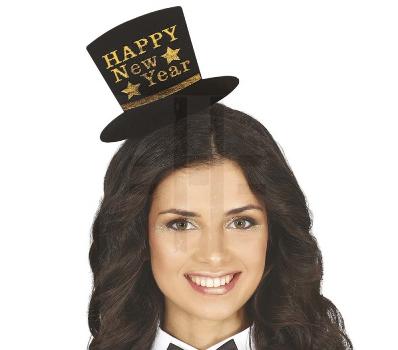 HAPPY NEW YEAR FELIRATOS CILINDER FEJDÍSZ Szilveszter