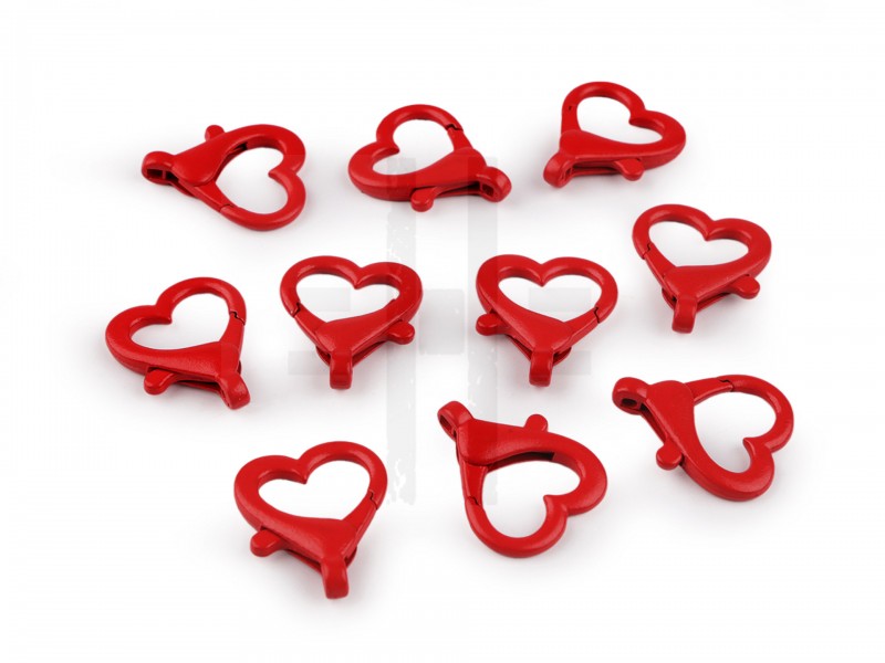        Fém karabiner színes szív 15 mm lyuk - 10 db Karácsonyfa díszités