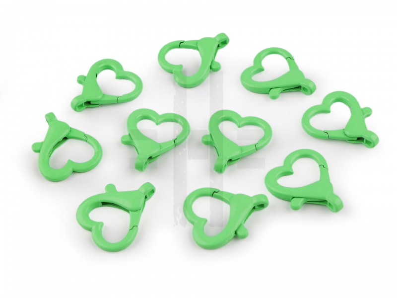        Fém karabiner színes szív 15 mm lyuk - 10 db Karácsonyfa díszités