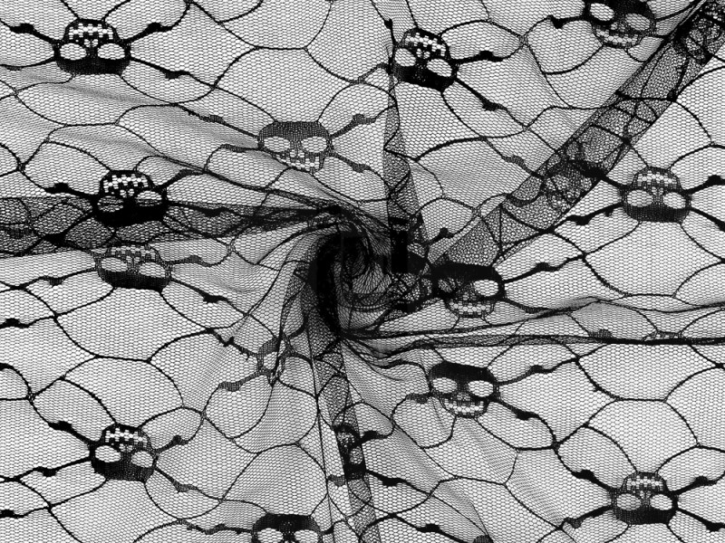     Koponya mintás tűll Tüll, Szatén,Taft