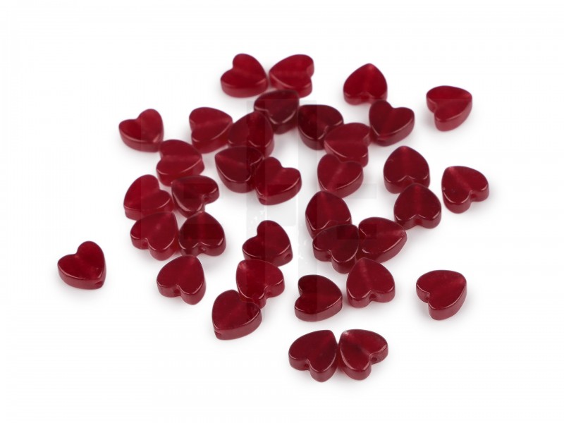                   Ásványi és üveg szívgyöngyök 6 mm - 35 db Gomb, kapocs