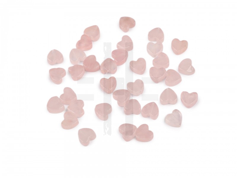                   Ásványi és üveg szívgyöngyök 6 mm - 35 db Gomb, kapocs