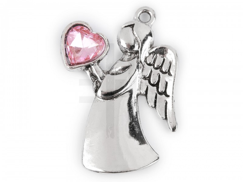 Medál angyal szívvel Medál-, bross