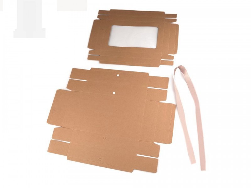Papír doboz szalaggal - 5 db/csomag Doboz,zsákocska