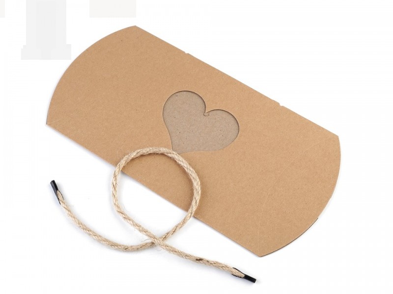 Ajándékdoboz szív átlátszó és füllel - 5 db/csomag Ajándék csomagolás