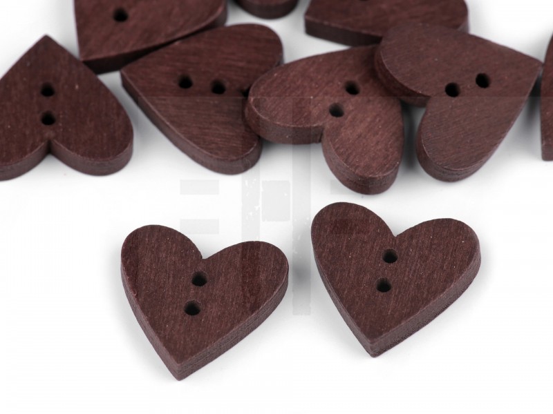 Dekorációs fagomb szív - 10 db