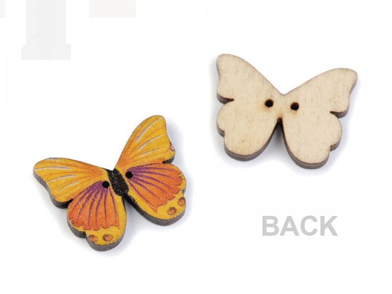 Fagomb pillangó dekorációs - 10 db/csomag Fa,üveg dísz-, kellék