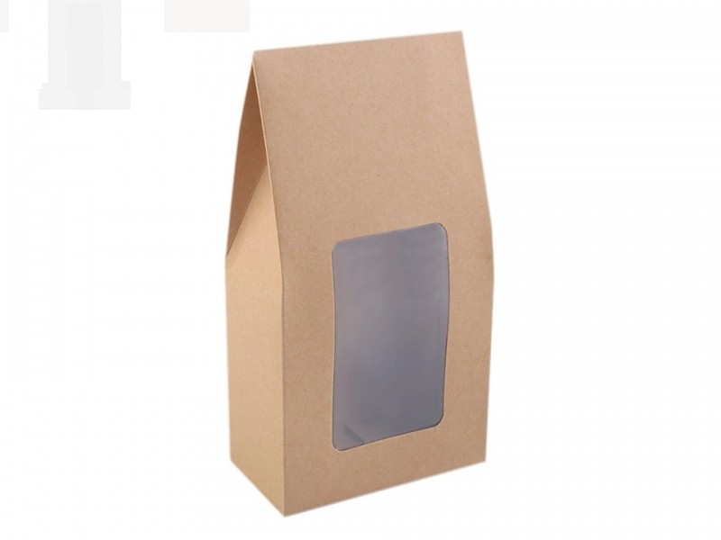 Papírdoboz ablakkal natural - 10 db/csomag Ajándék csomagolás