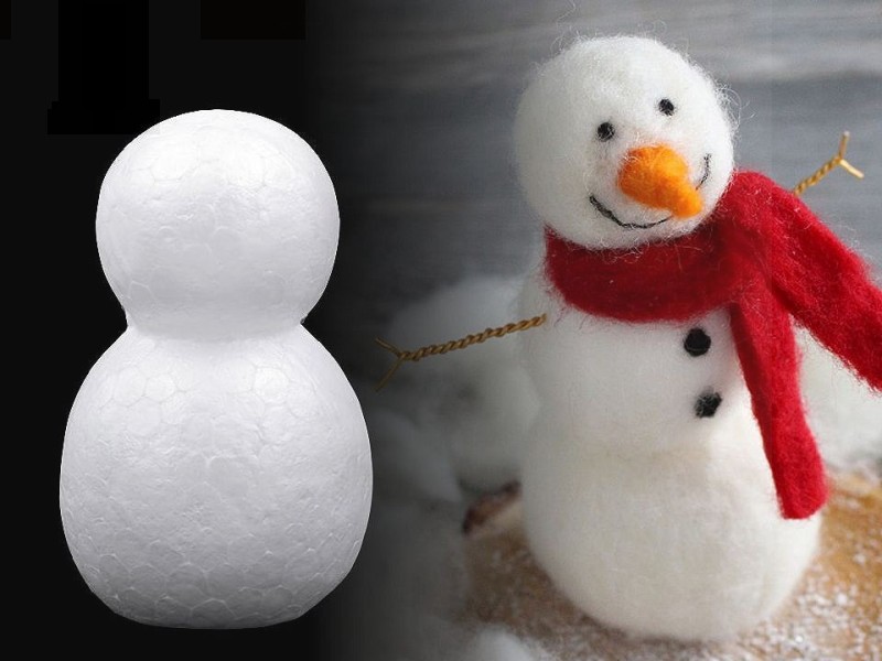 Hungarocell hóember - 14 cm Hungarocell,műanyag kellék