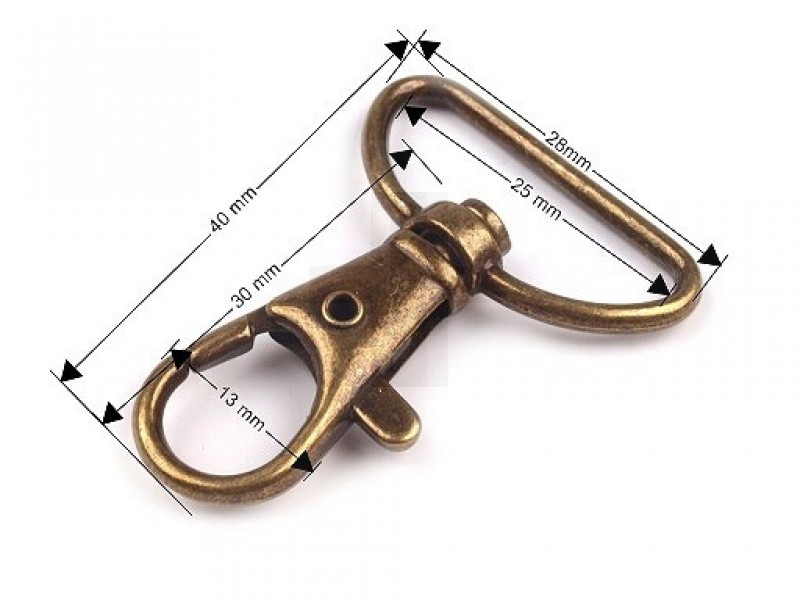 Fém karabiner 25 mm-es delfinkapocs - 5 db