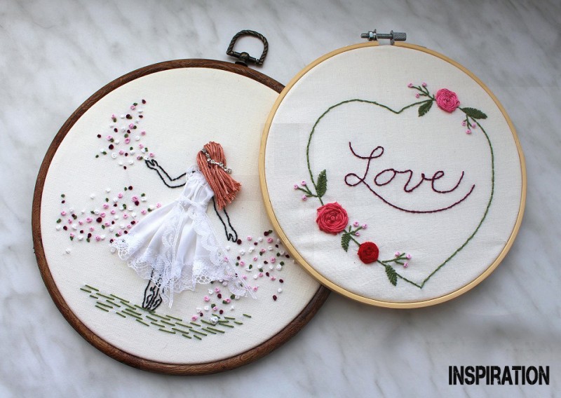 Hímzőkeret / felakasztható keret - 16 cm Eszköz, kellék