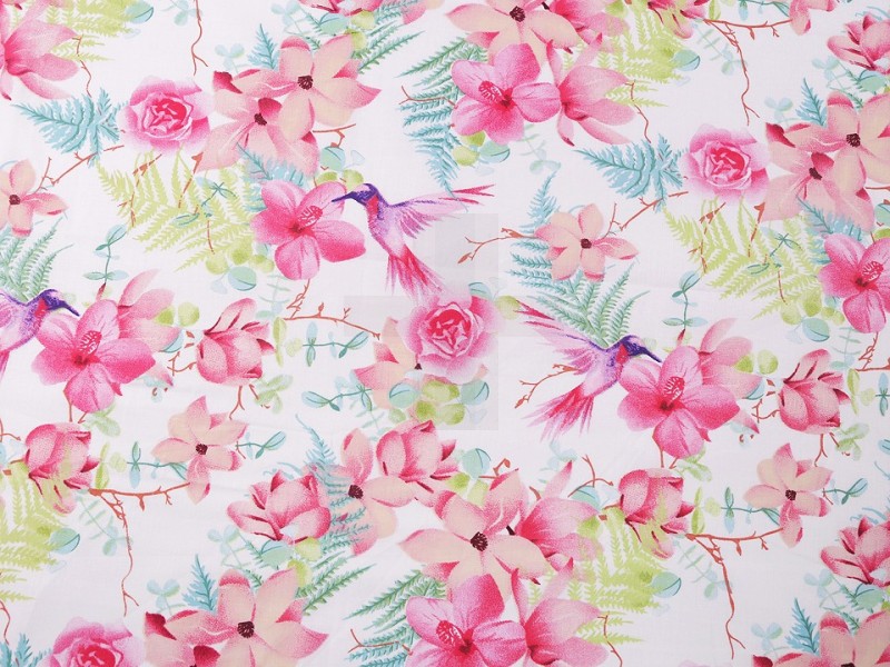       Pamut anyag - Virágos Pamut, gyapjú, krepp