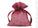 Ajándék zsákocska 10x13 cm organza glitterekkel - 10 db/csomag