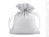 Ajándék zsákocska 10x13 cm organza glitterekkel - 10 db/csomag