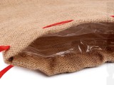           Ajándék zsákocska szalaggal juta vízálló fóliával -  25x30 cm  Ajándék csomagolás