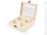 Fa doboz üveg tetővel - 13 x 15 cm Tárolás,tisztítás