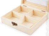 Fa doboz üveg tetővel - 13 x 15 cm Tárolás,tisztítás