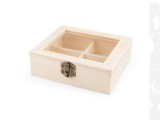 Fa doboz üveg tetővel - 13 x 15 cm Tárolás,tisztítás