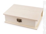 Fa doboz -12,5 x 17,5 cm Fa,üveg dísz-, kellék