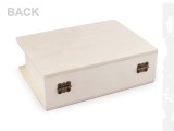 Fa doboz -12,5 x 17,5 cm Fa,üveg dísz-, kellék