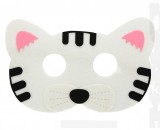 Fehér cica filc álarc