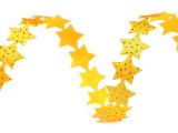 Szatén paszomány csillaggal és glitterrel - 4,5 méter Csipke,szegő,paszomány