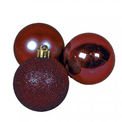 Karácsonyi gömb bordó - 6 db/csomag 